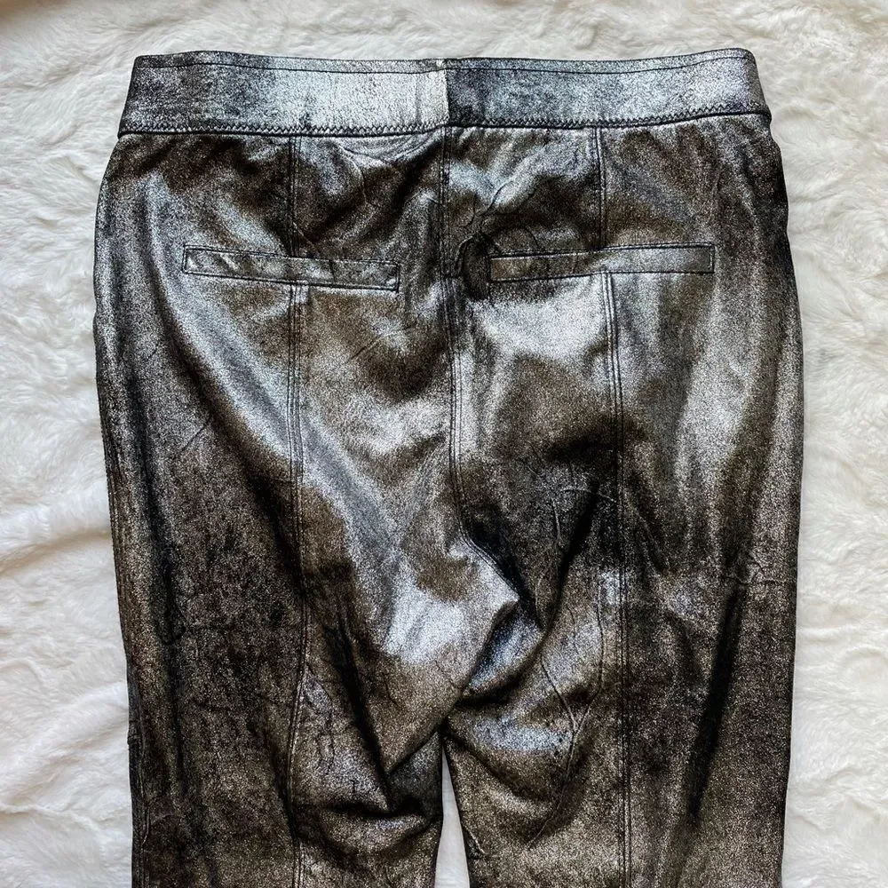 Free People Faux Leather Metallic Pant -‎ Women’s 26